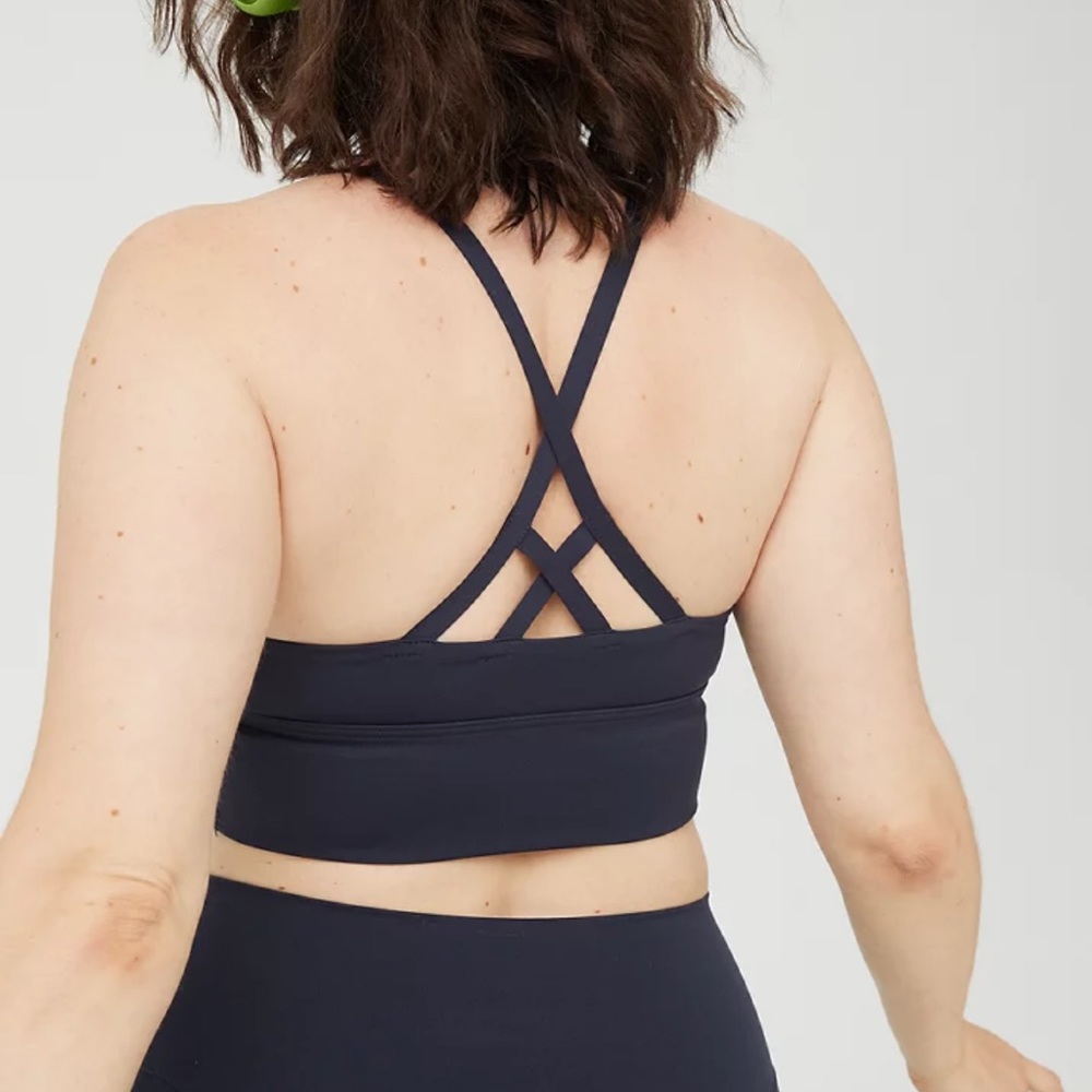Offline by Aerie Real Me Navy Blue Strappy Back Medium Support Sports Bra M